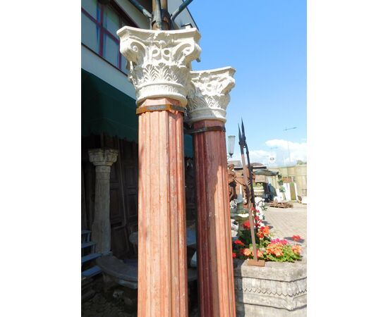 dars336 - n. 2 colonne in marmo; mis. cm 30 x 240 cm di altezza