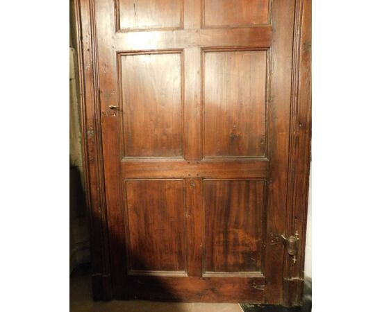 pti612 - door in poplar and chestnut, mis. max 117 cm x 282 h     