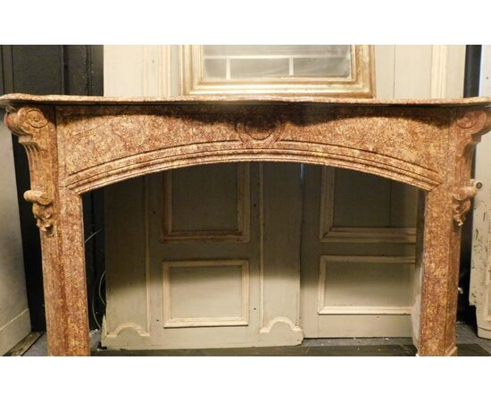chm602 fireplace in red marble h cm 103 x 160 cm     