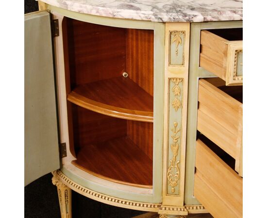 Italian demilune dresser with mirror in Louis XVI style