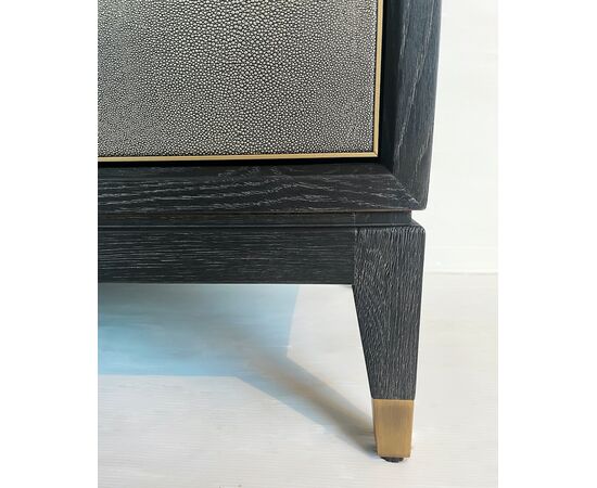 Contemporary sideboard - wood and faux leather