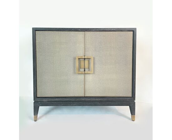 Contemporary sideboard - wood and faux leather