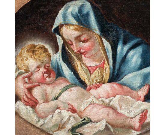 Pittore veneto (XVIII sec.) - Madonna con Bambino.