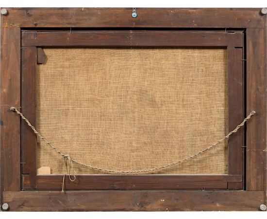 Antonio Stom (Venezia 1688 - Venezia 1734) - Capriccio architettonico con rovine classiche e leone araldico.