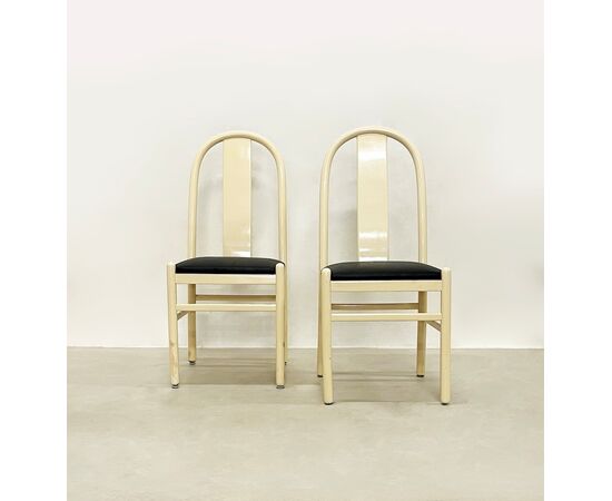 Lacquered wood chairs - 1980 (set of 4)