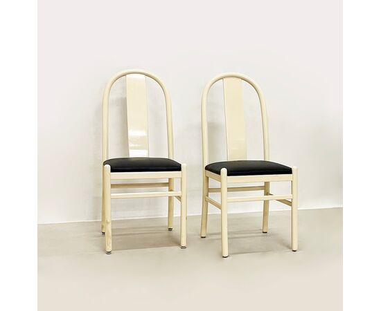 Lacquered wood chairs - 1980 (set of 4)