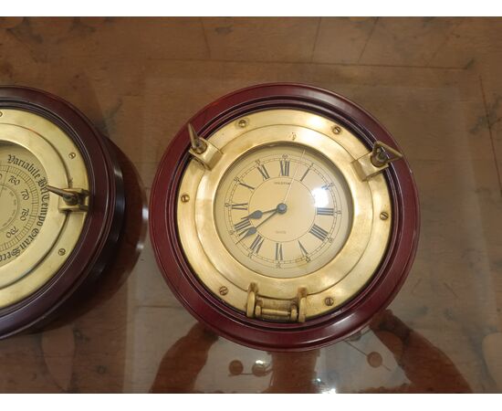 Coppia di orologi- barometri marini