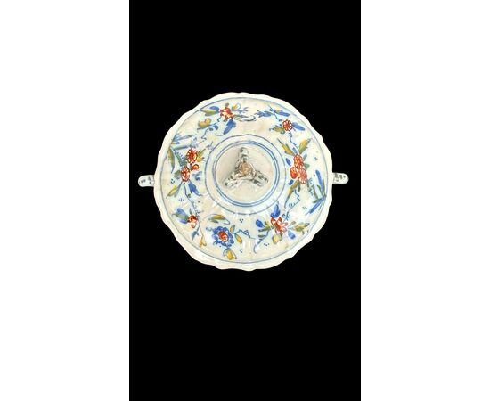 Maiolica childbirth cup. Coopellotti manufacturer. Lodi.