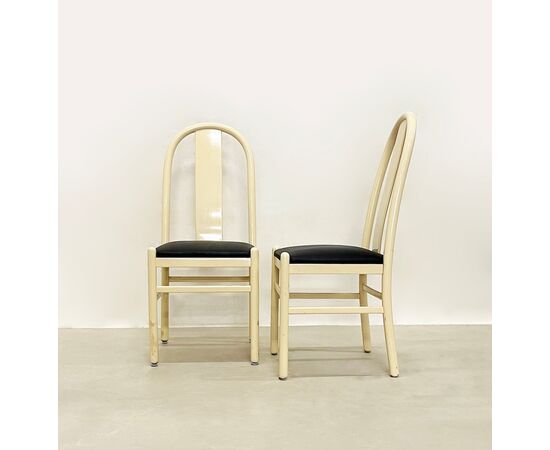 Lacquered wood chairs - 1980 (set of 4)