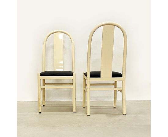 Lacquered wood chairs - 1980 (set of 4)