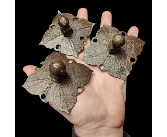 6 Large wrought iron nails in 2 parts, 17th-18th century