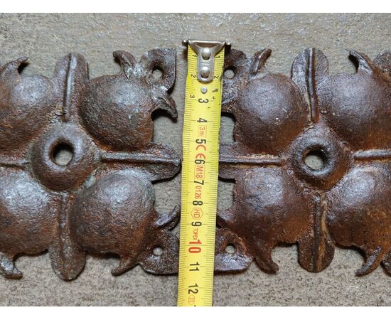 Two huge wrought and embossed iron nails, 17th-18th century