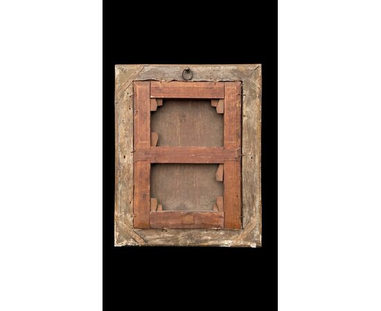 Oil painting on canvas depicting a city scene.