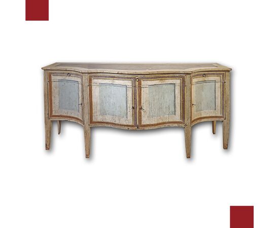 CREDENZA LACCATA IN STILE NEOCLASSICO META’ XIX SECOLO