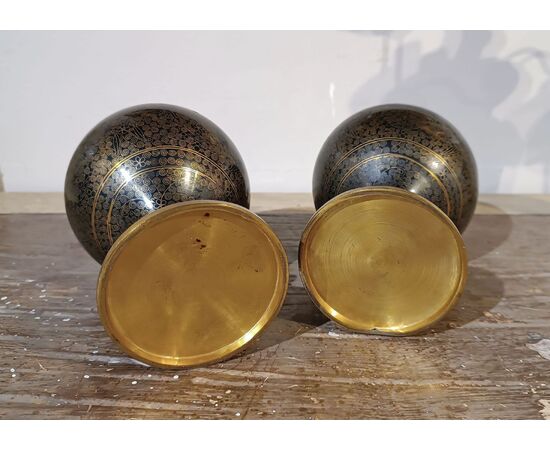 COPPIA DI VASI CLOISONNÉ CINA PRIMA META’ XIX SECOLO