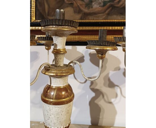 COPPIA DI CANDELIERI LUIGI XVI SECONDA META’ XVIII SECOLO