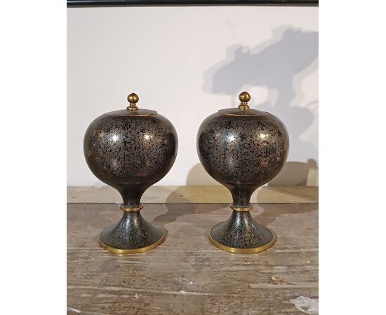 COPPIA DI VASI CLOISONNÉ CINA PRIMA META’ XIX SECOLO