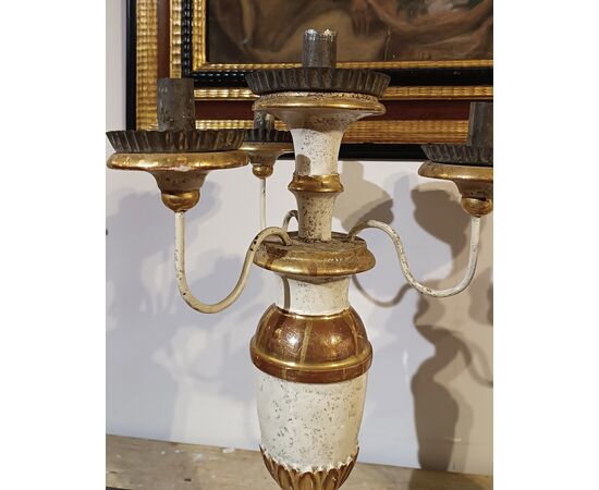 COPPIA DI CANDELIERI LUIGI XVI SECONDA META’ XVIII SECOLO