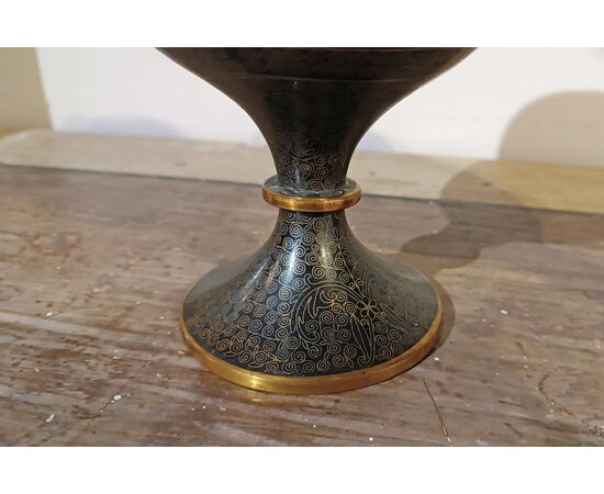 COPPIA DI VASI CLOISONNÉ CINA PRIMA META’ XIX SECOLO