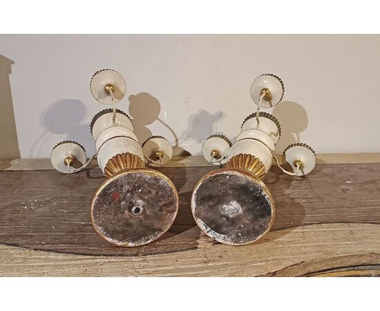 COPPIA DI CANDELIERI LUIGI XVI SECONDA META’ XVIII SECOLO