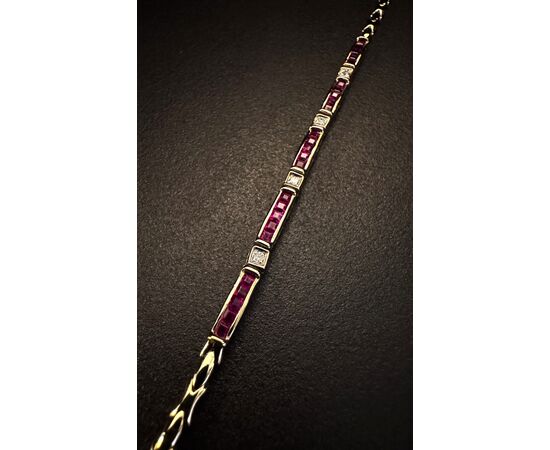 Bracciale  con  Rubini  e  Diamanti