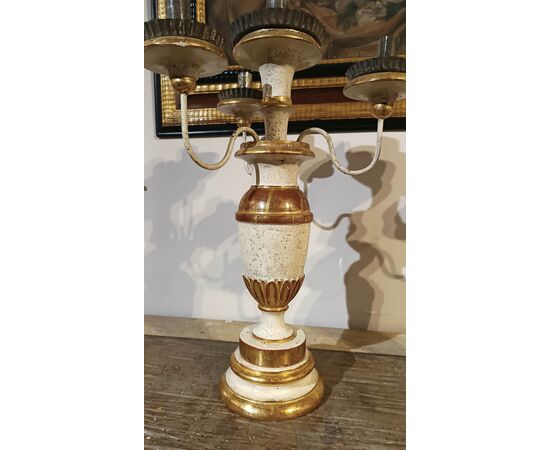COPPIA DI CANDELIERI LUIGI XVI SECONDA META’ XVIII SECOLO