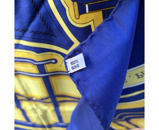 HERMES Foulard Vintage in Seta Col. Blu Carre 90