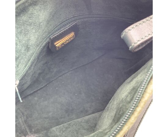 GUCCI Borsa a Tracolla Vintage in Camoscio Col. Verde Interlocking M