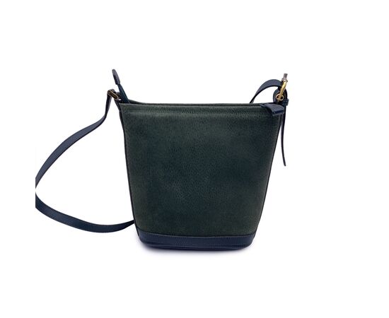 GUCCI Borsa a Tracolla Vintage in Camoscio Col. Verde Interlocking M