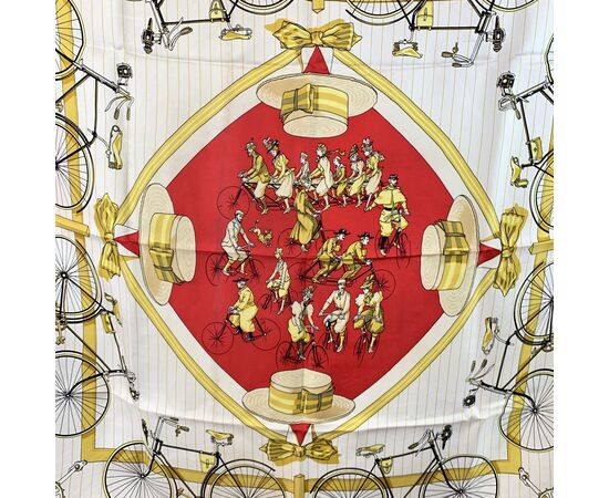 HERMES Foulard Vintage in Seta Col. Rosso Carre 90