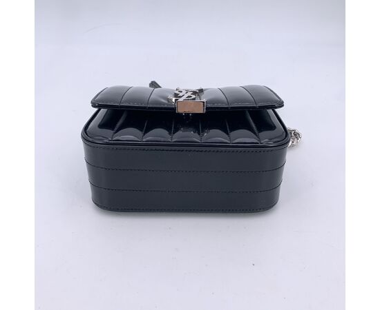 SAINT LAURENT Borsa a Tracolla in Pelle Lucida Col. Nero Vicky S