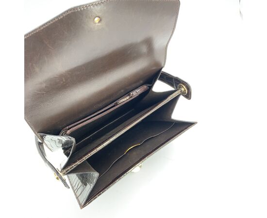 CHRISTIAN DIOR Borsa a Mano Vintage in Pelle Col. Marrone S