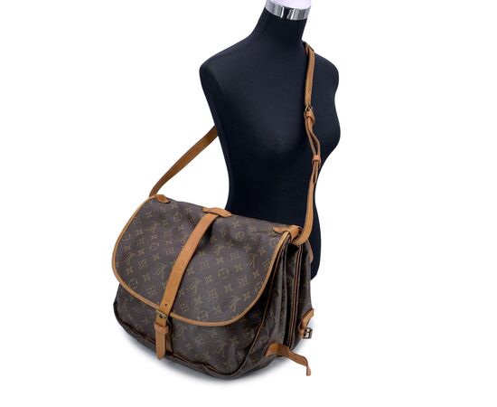 LOUIS VUITTON Borsa a Tracolla Vintage in Tela Col. Marrone Saumur L