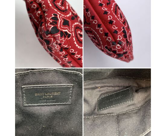 SAINT LAURENT Pochette in Tela Col. Rosso Lou Lou S