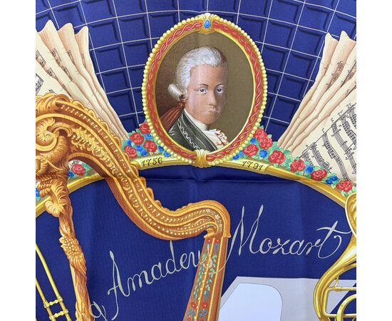 HERMES Foulard Vintage in Seta Col. Blu Carre 90