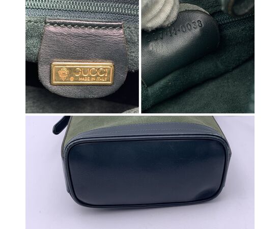 GUCCI Borsa a Tracolla Vintage in Camoscio Col. Verde Interlocking M