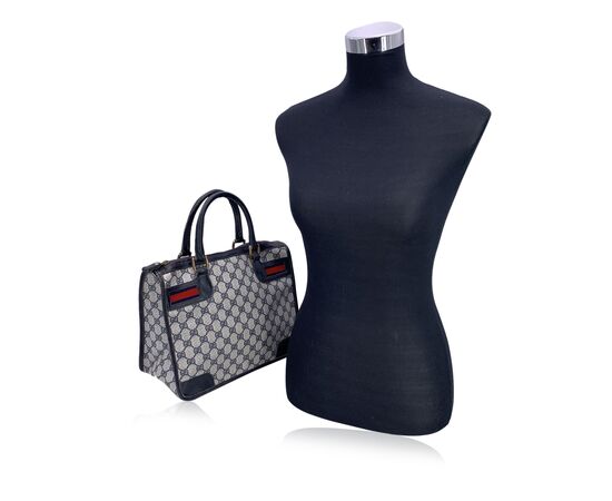GUCCI Borsa a Mano Vintage in Tela Col. Blu Ophidia M