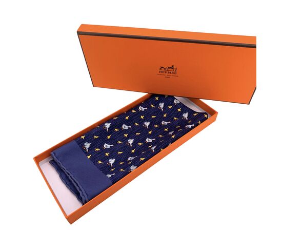 HERMES Foulard Vintage in Seta Col. Blu Pochette