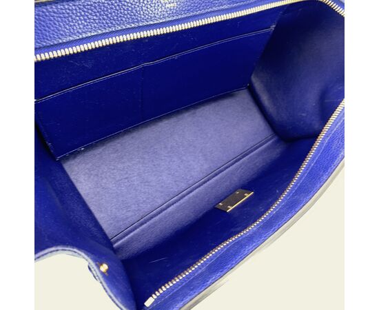 CELINE Borsa a Mano in Pelle Col. Blu Trapeze M