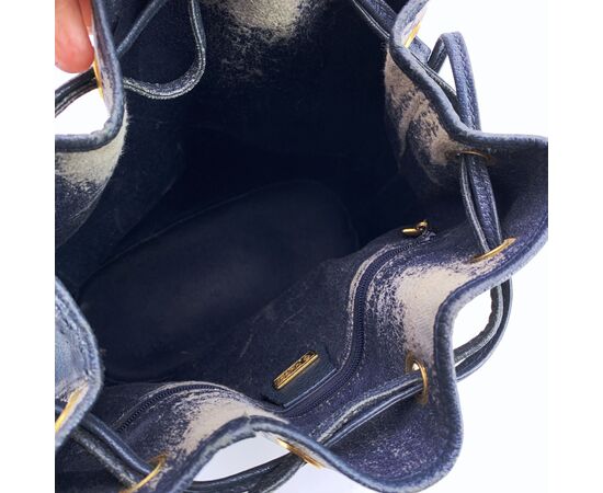 GUCCI Borsa a Tracolla Vintage in Tela Col. Blu Ophidia M