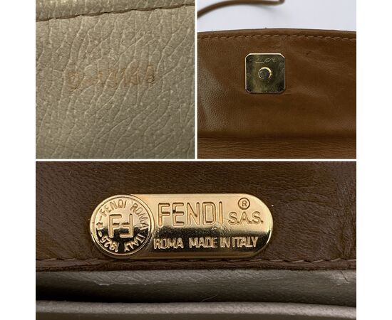 FENDI Borsa a Tracolla Vintage in Pelle Col. Marrone FF S