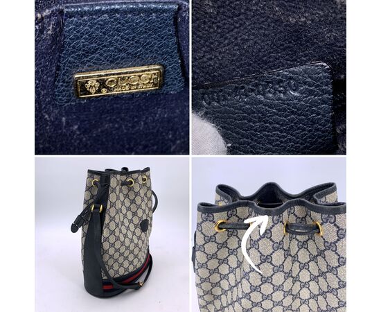 GUCCI Borsa a Tracolla Vintage in Tela Col. Blu Ophidia M