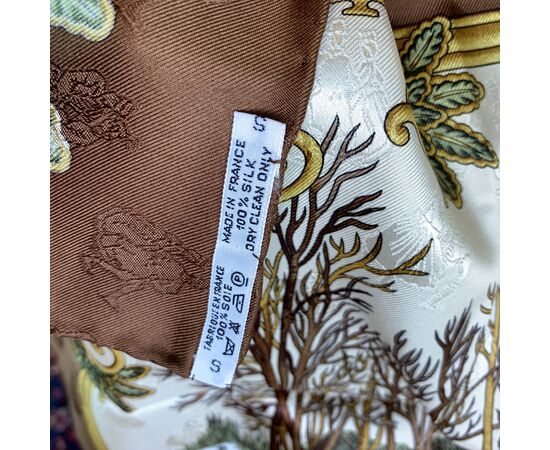 HERMES Foulard Vintage in Seta Col. Marrone Carre 90