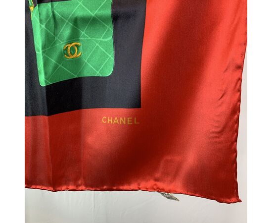 CHANEL Foulard Vintage in Seta Col. Rosso