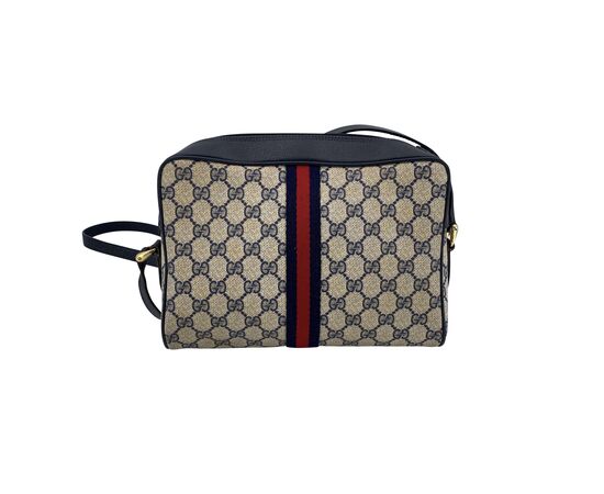 GUCCI Borsa a Tracolla Vintage in Tela Col. Blu Ophidia S