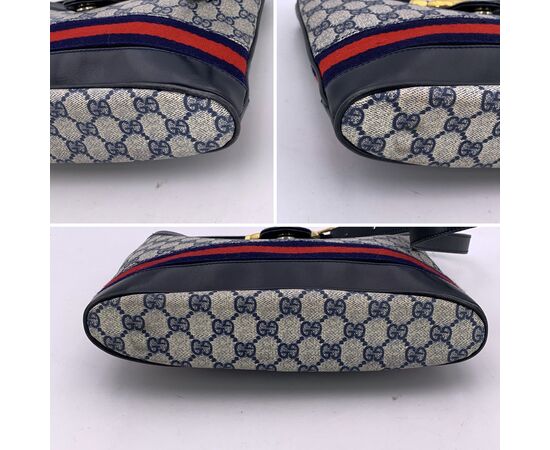 GUCCI Borsa a Tracolla Vintage in Tela Col. Blu Ophidia S
