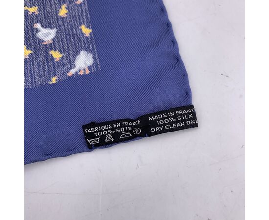 HERMES Foulard Vintage in Seta Col. Blu Pochette