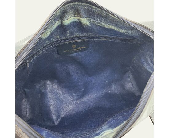 GUCCI Borsa a Tracolla Vintage in Tela Col. Blu Ophidia S