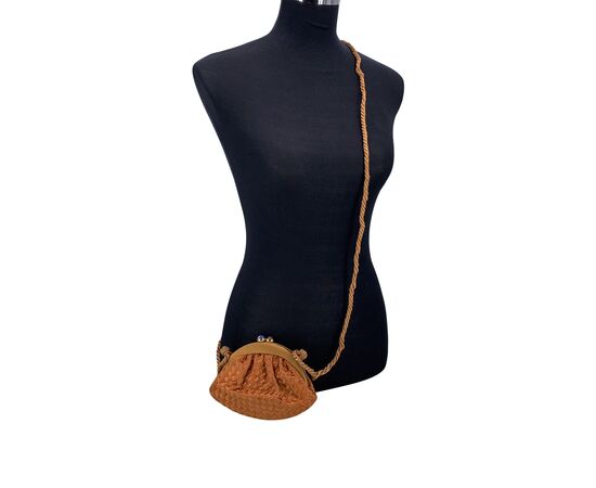 BOTTEGA VENETA Borsa a Tracolla Vintage in Seta Col. Beige S