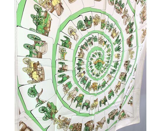 HERMES Foulard Vintage in Seta Col. Verde Carre 90